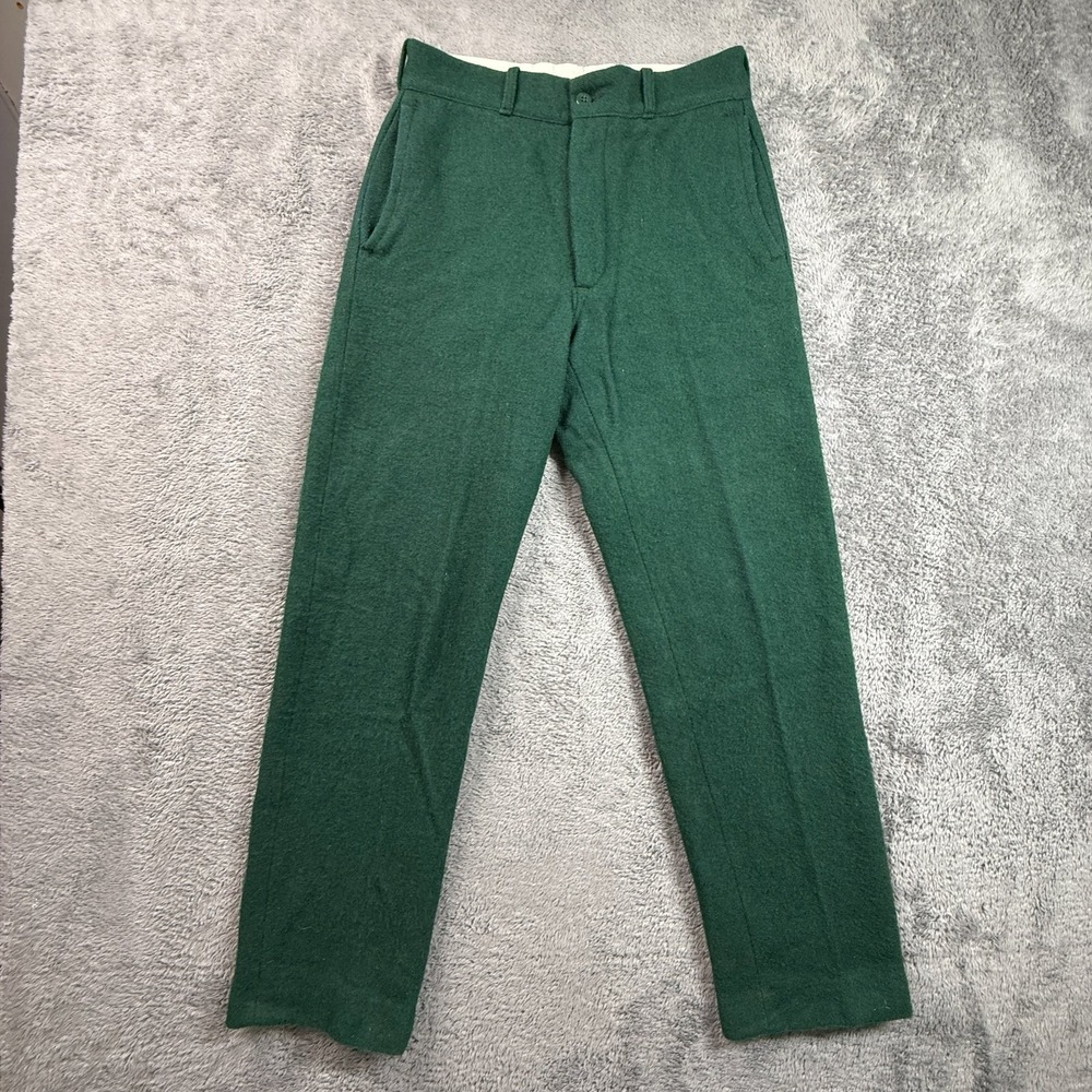 Johnson Woolen Mills Mens 28x30 Green Wool Outdoor Hiking Pants Vintage USA